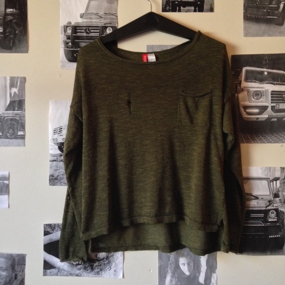 edgy green sweater