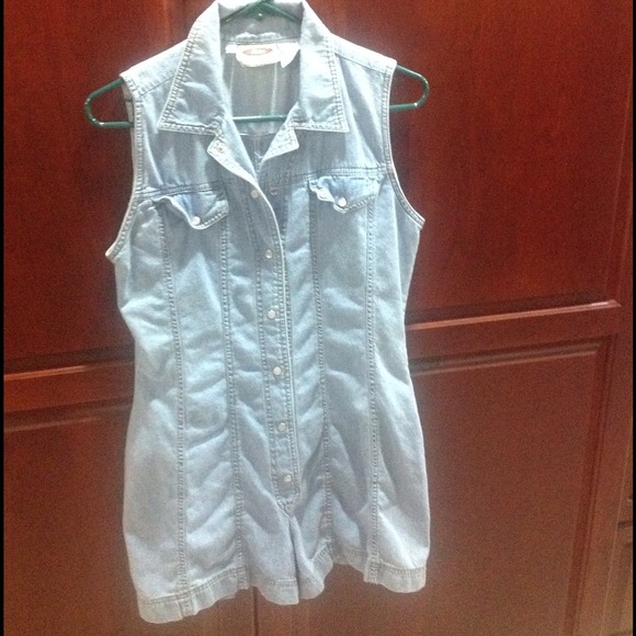 RIO Denim - 80s Jean Shorts Jumpsuit