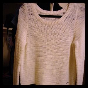 Cropped Open Knit Sweater (Cream)