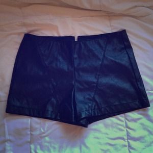 high waisted leather shorts