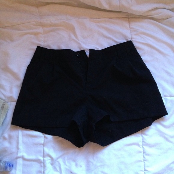 black high waisted shorts