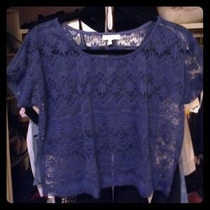 dELiA*s Crochet Lace Box Top (Blue)