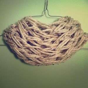 Cream Homemade Infinity Scarf