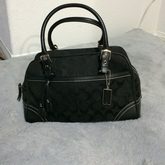 Coach Handbags - Coach Black Signature Handbag