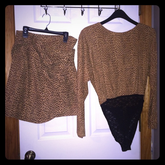 Vakko vintage body suit and skirt.