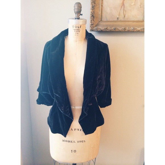 Chocolate velvet outerwear piece