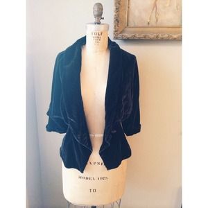 Chocolate velvet outerwear piece