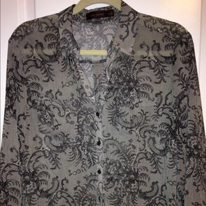 Sheer black and grey blouse