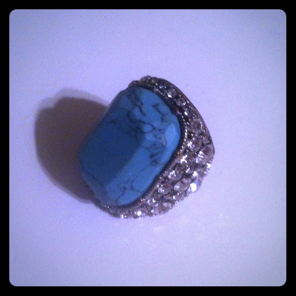 Turquoise and Silver (costume) ring