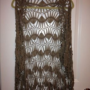 Boho knitted vest.
