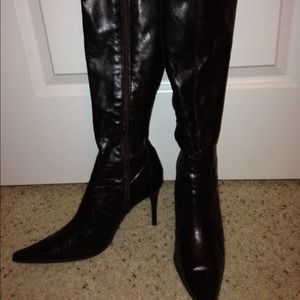 Knee high brown boots from Aldo.