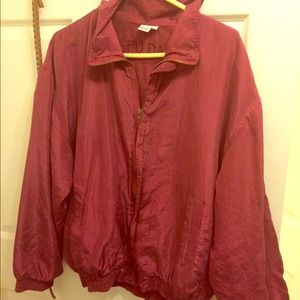 Burgundy/Red Silk Windbreaker