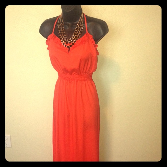 Super Cute Orange Maxi Dress