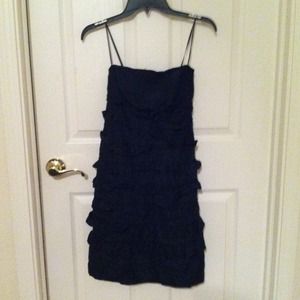 Gap black ruffled dress