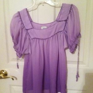 Lavender peasant blouse.