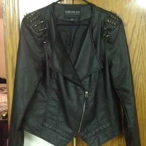Studded leather jacket