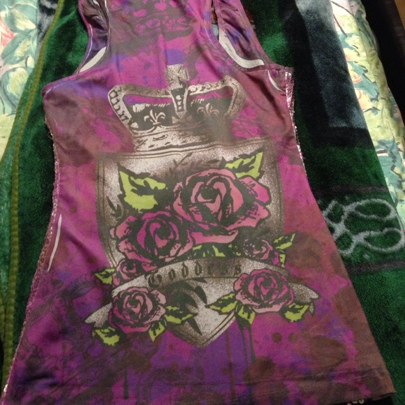 Purple sequin razorback shirt - Picture 3 of 4