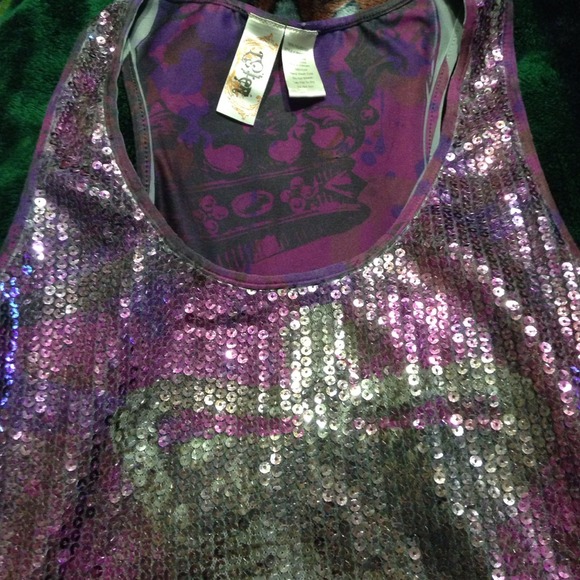 Purple sequin razorback shirt - Picture 4 of 4
