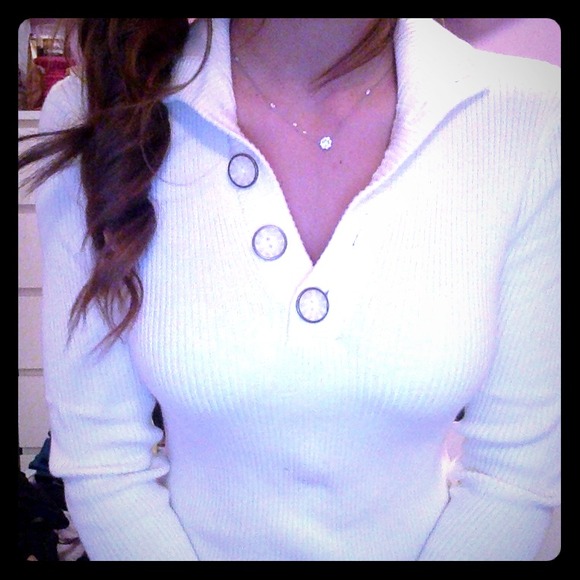 Sweaters - Cream button sweater