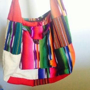 Hand sewn colorful side bad