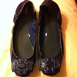 Blue flats with stones