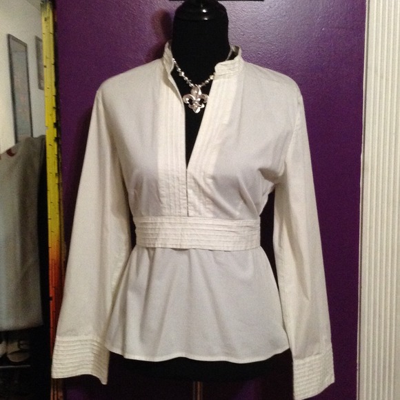 White detailed blouse