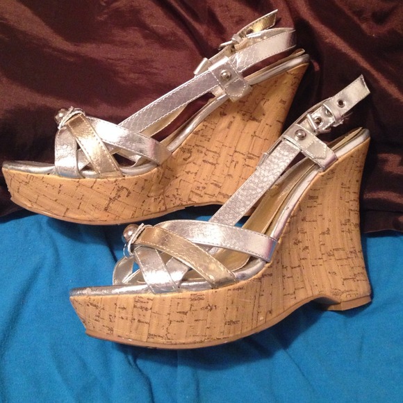 Cork heel wedges