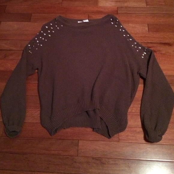 Olive green studded sweater