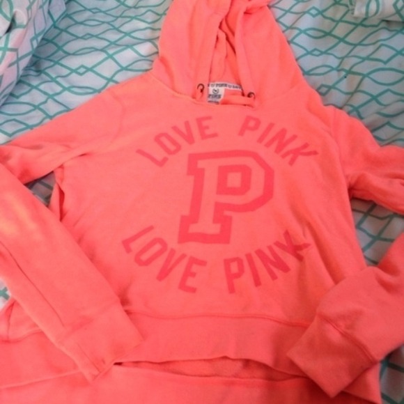 Coral colored VS Pink hoodie