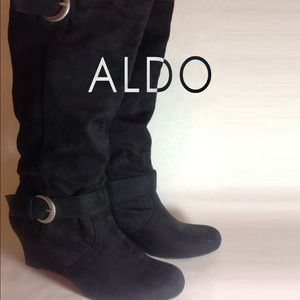 Black Suede Wedge ALDO Boot