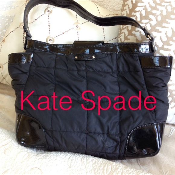 kate spade Handbags - Glamour Gym or Baby Bag 👶Black Quilted nylon