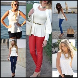 ⬇️REDUCED⬇️White Peplum Top