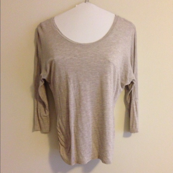 SOLD -- Oatmeal color 3/4 length sleeve top