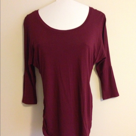 SOLD --  Burgundy color 3/4 sleeve shirt