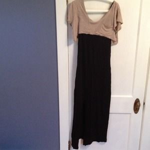 Long tank dress with crop-t overlay