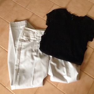 🌟REDUCED🌟white with black pinstripe dress pant
