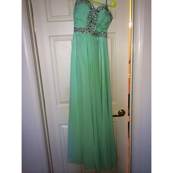 Mint prom dress