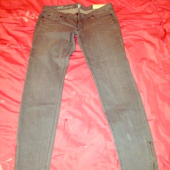 Ann Taylor Loft Grey Denim Skinny Jeans