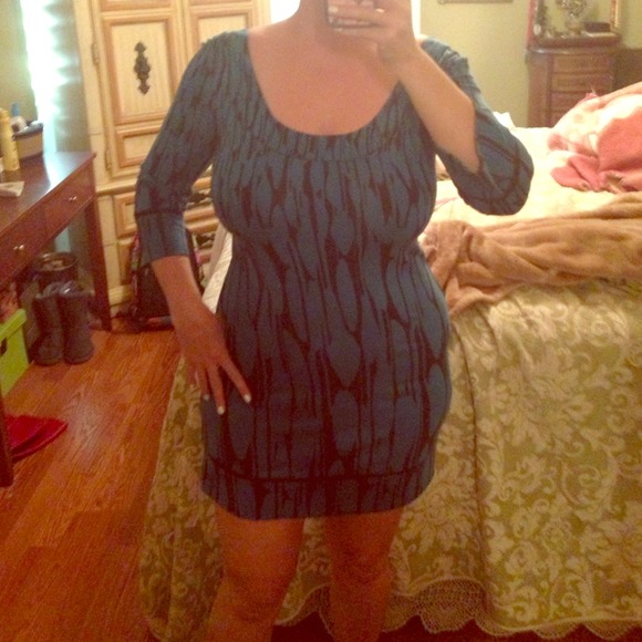 Blue and black Patterned dress