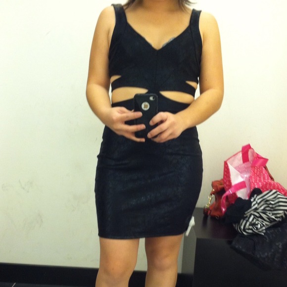 Black foil Bodycon dress- no trades