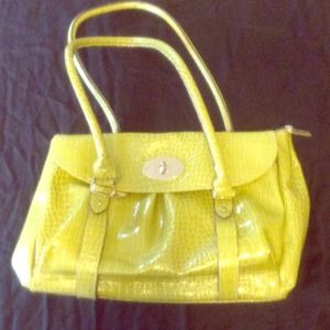 Lime Green Snakeskin Handbag