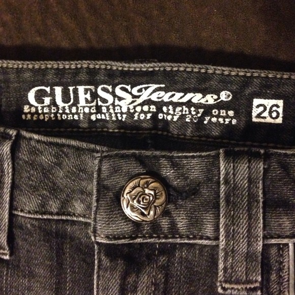 Guess black/grey denim mini skirt - Picture 2 of 4