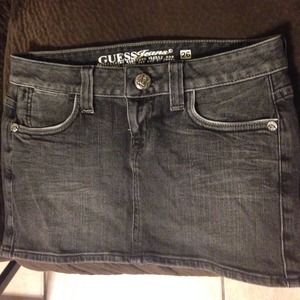 Guess black/grey denim mini skirt