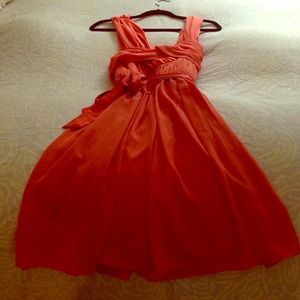 BCBG peach silk chiffon dress Size 8