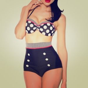 Pin up rockabilly swimsuit two piece