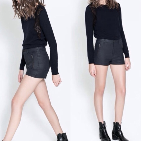 Zara Leather look shorts - Picture 2 of 4