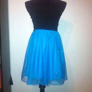 Trade!! Semi formal Black & Blue baby doll dress
