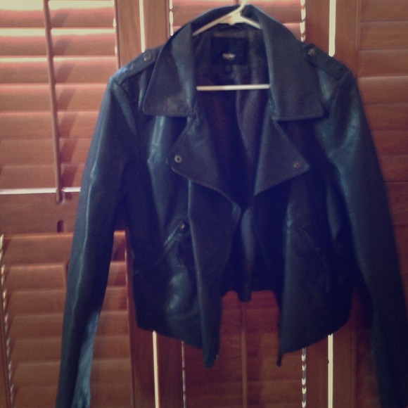 Faux leather biker jacket