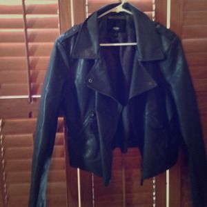 Faux leather biker jacket