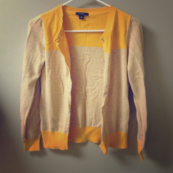 Yellow nautica cardigan